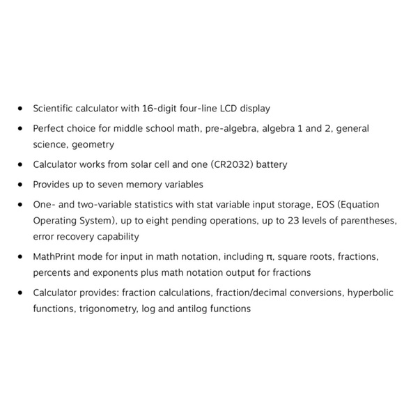 TEXAS INSTRUMENTS MultiView TI-34 Scientific Calculator, Blue/White - Picture 3 of 4